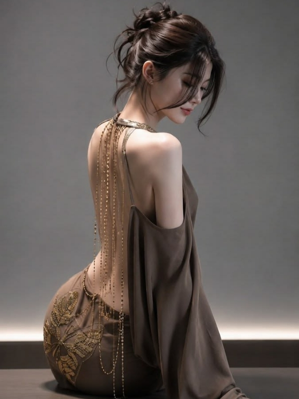 Backless Dress Back Pose Photos