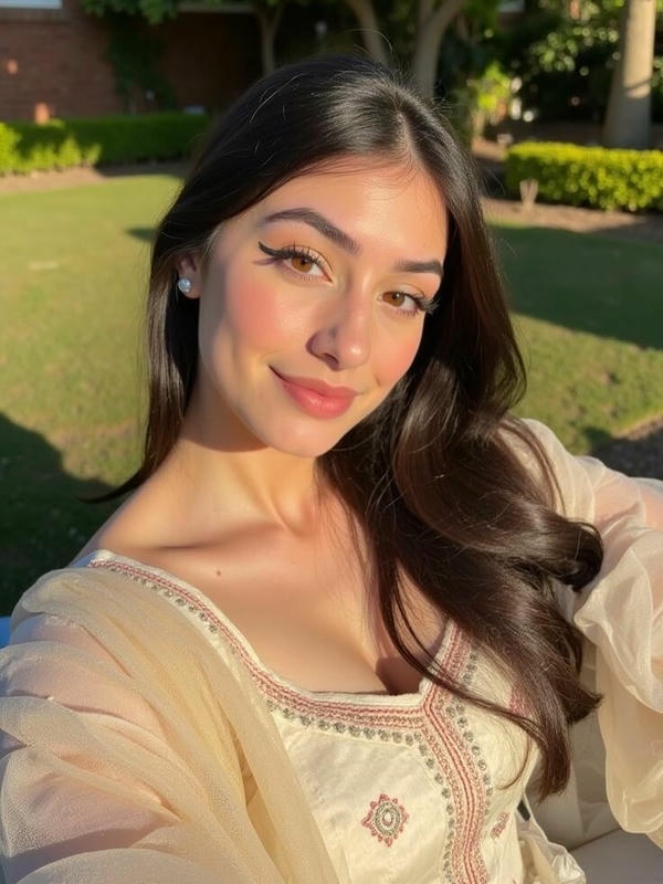Beautiful Girl Selfie Bold Look