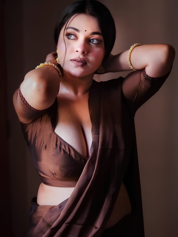 Glamorous Girl Deep Neck Dress Photos