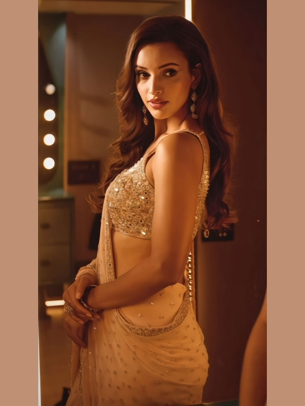 Mrunal Thakur Hot Saree Photos