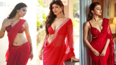 Red-Saree-Hot-Photos