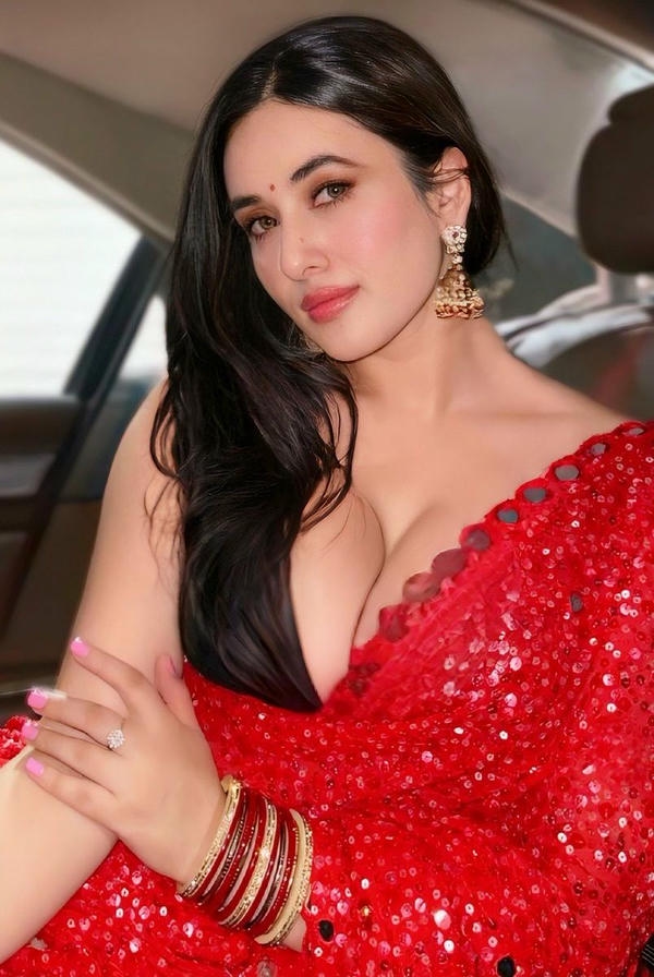 Red Saree Hot Photos Gallery