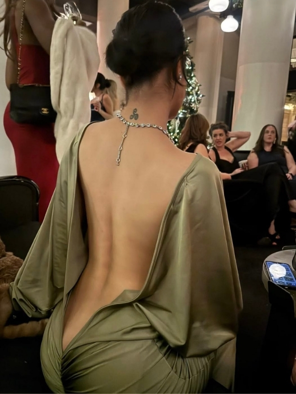 Satin Backless Dress Photos