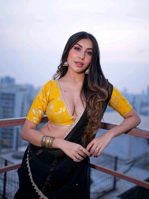 Sexy Girl in Transparent Saree